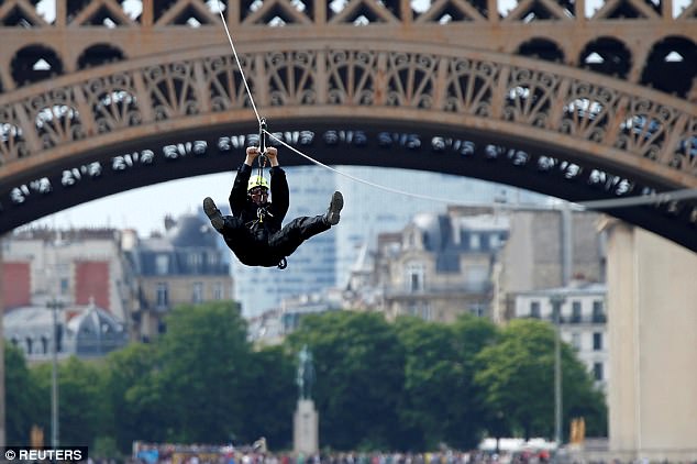 Zip Lining From Eiffel Tower