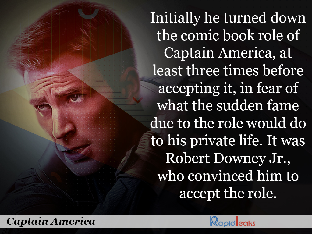 10 Facts About Chris Evans The Captain America Of Our Generation