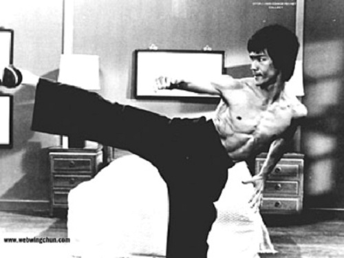 Bruce lee side discount kick punching bag