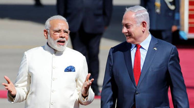 Narendra Modi and Prime Minister Benjamin Netanyahu