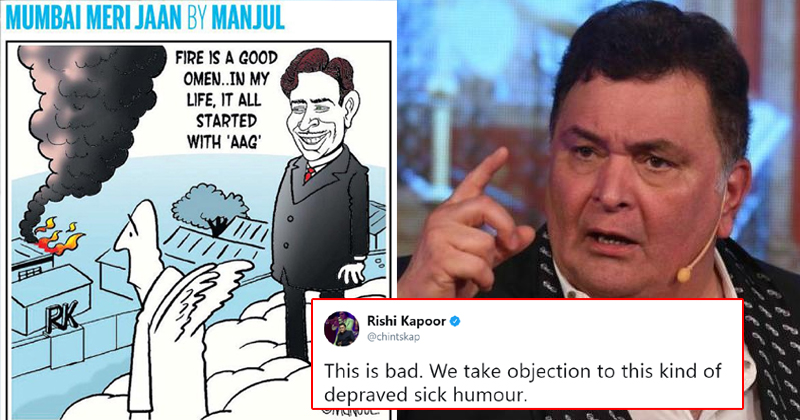 Rishi Kapoor Lashed Out To The Cartoonist Who Made The Fire At RK Studios An Object Of Mockery!