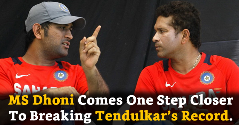 MS Dhoni Comes One Step Closer To Breaking Tendulkar’s Record