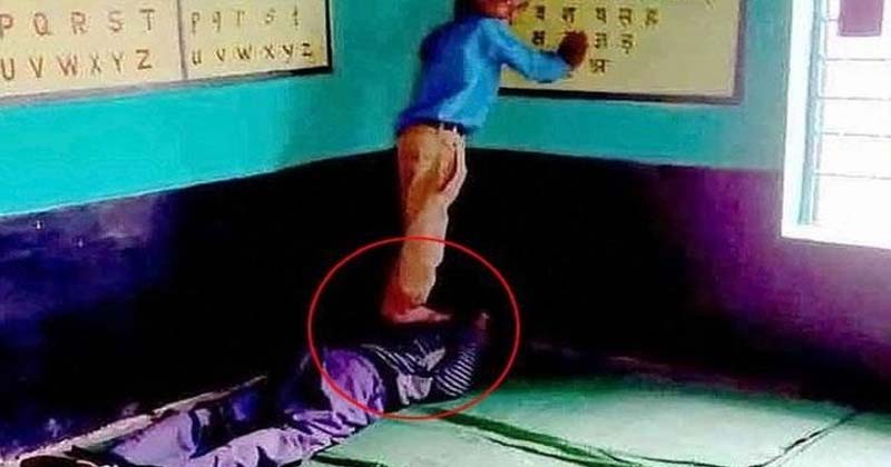 A Teacher Got Captured On Camera Getting Massaged By A Student In Madhya Pradesh.