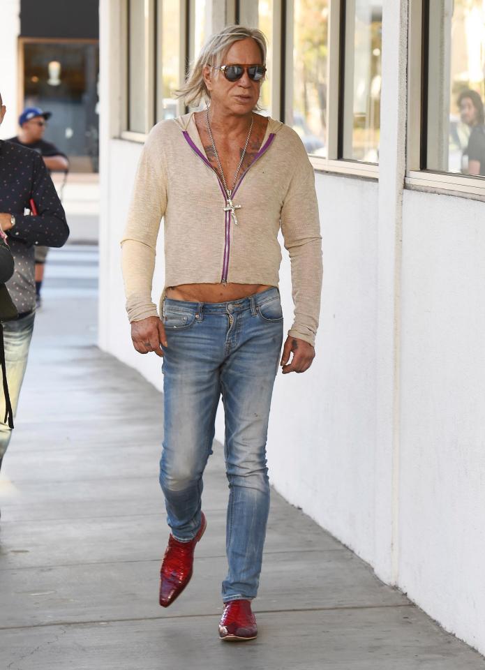 mickey rourke dressed down