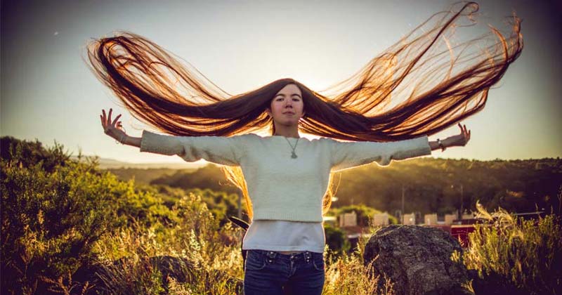 Argentinian Girl Abril Long Hair World Record