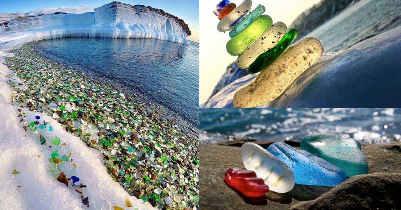 Ussuri Bay In Russia Has Turned Liquor Bottles Into Colorful Glass ...