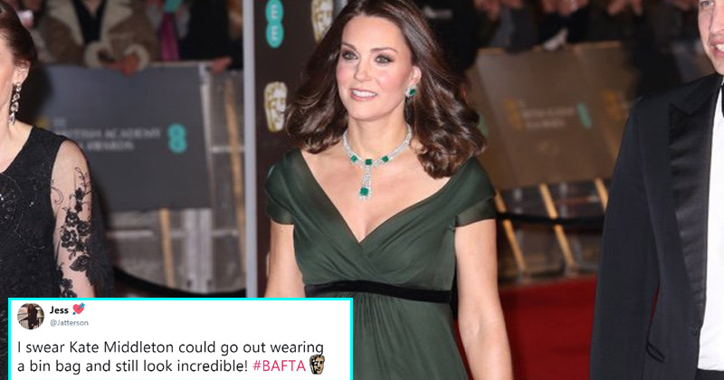 Kate Middleton Aberration Black Dress Code BAFTA 2018
