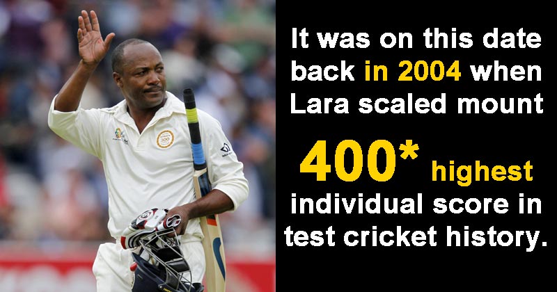 brian lara highest score in test match