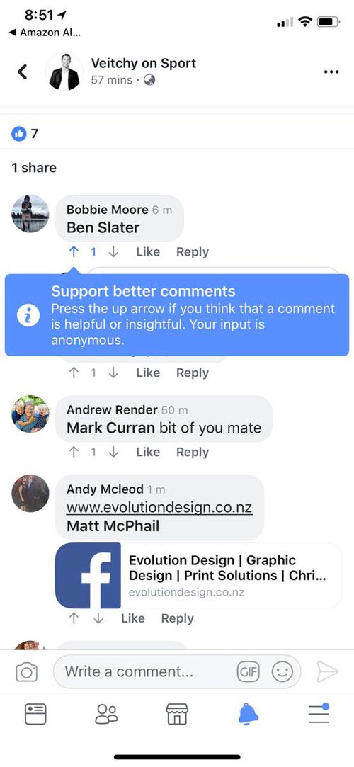Facebook downvote button Chat