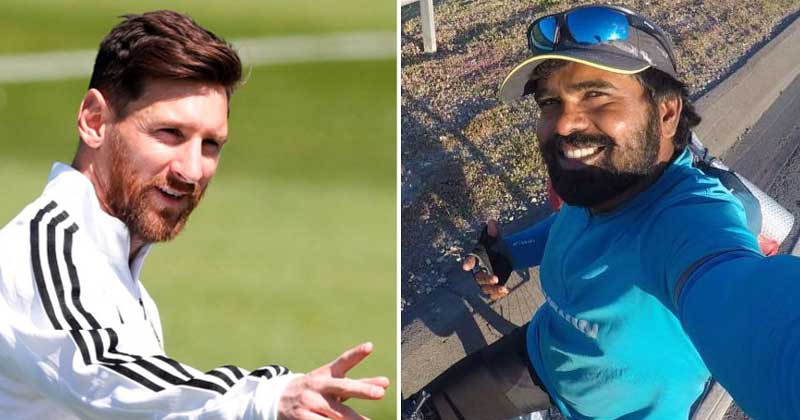 Messi indian fan cycled all the way from India to Russia