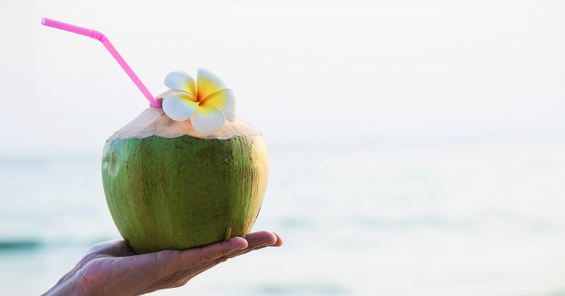 Woman Holding a Coconut With Straw in her hand | Benefits of Coconut Water