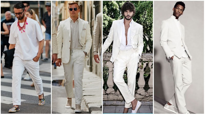 all white casual men's outfit