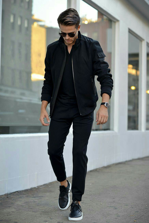 all black casual men