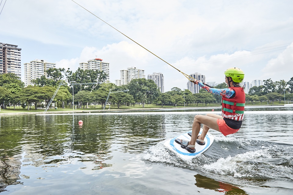 Cable Skiing at Singapore Wake Park