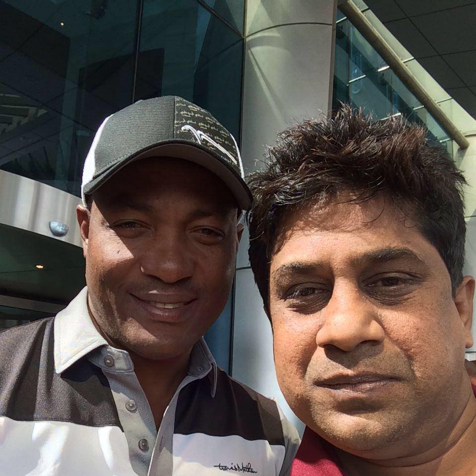 Prashant Kumar Banjare with Brian Lara