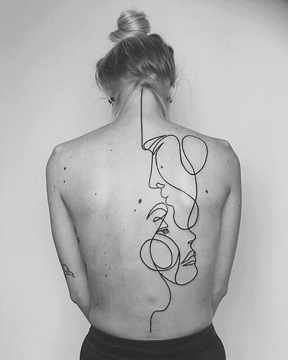 Single line tattoos