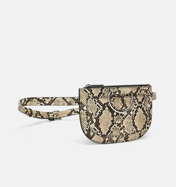 Snake skin printed bag