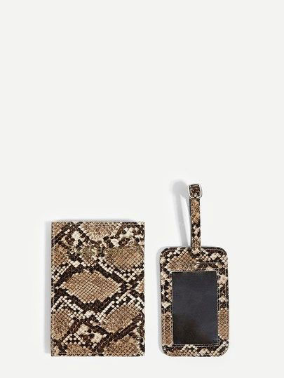 Snake skin printed card wallet