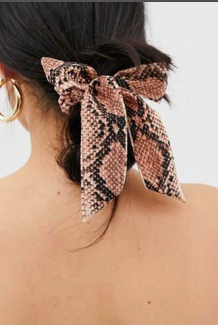 Snake skin printed scrunchie