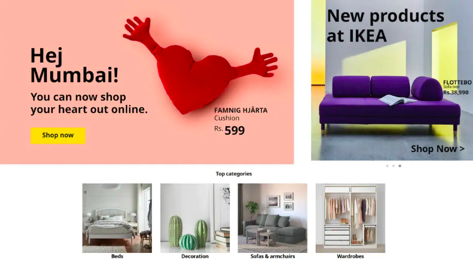 Ikea's online store in Mumbai