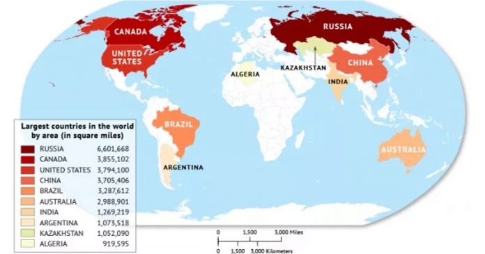 first 10 largest country in the world