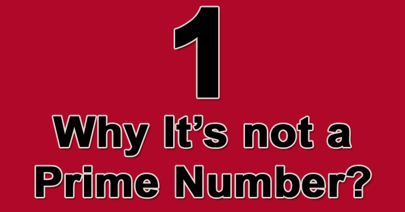 Why 1 is not a prime number