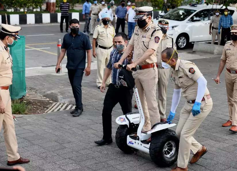 Mumbai police on electric Scooters