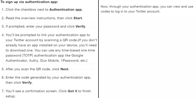 2FA Twitter via Authenticator App