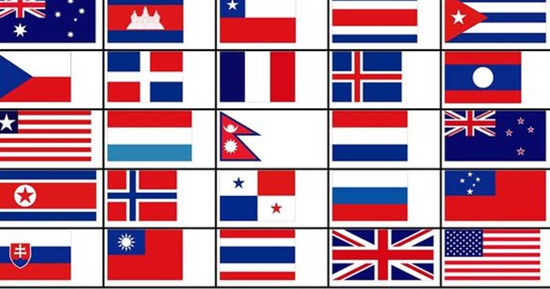 Flags | Are there more red-white-blue flags