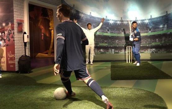 Wax Statue of Sachin Tendulkar, Virat Kohli and Lionel Messi