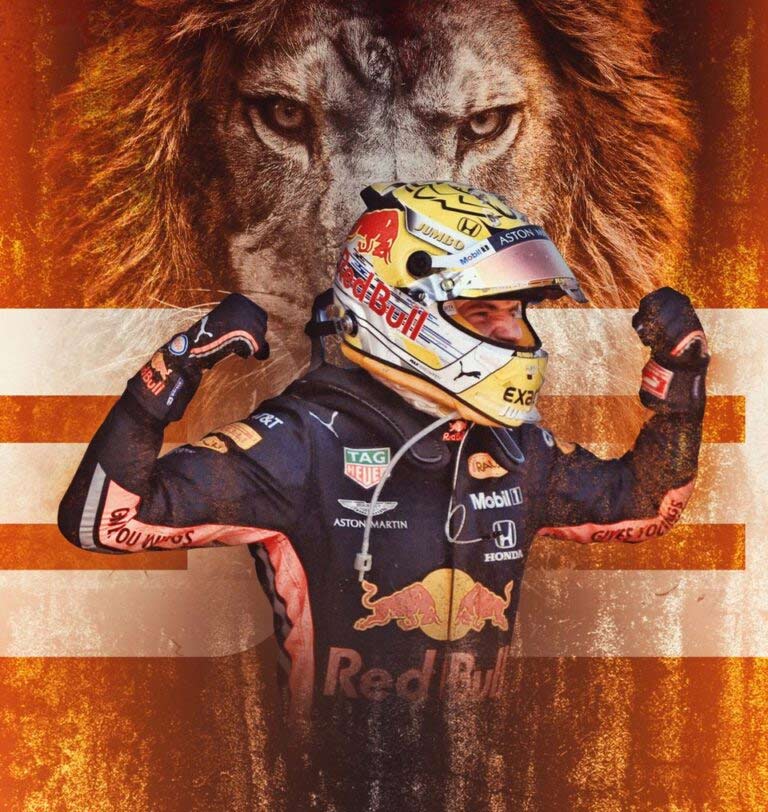 Max Verstappen Lion poster